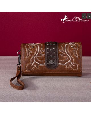 MW1247-W002 BR Montana West Embroidered Collection Wallet