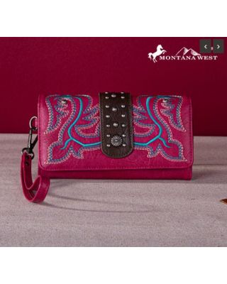 MW1247-W002 H PK Montana West Embroidered Collection Wallet