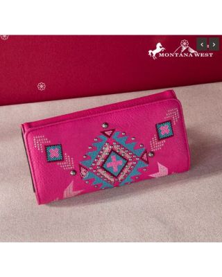 MW1248-W002 PK Montana West Embroidered Collection Wallet