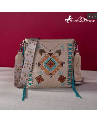 MW1248G-9360 TN Montana West Embroidered Aztec Collection Concealed Carry Crossbody