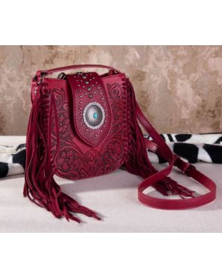 MW1249-9360 RD Montana West Tooled Collection Concealed Carry Crossbody 