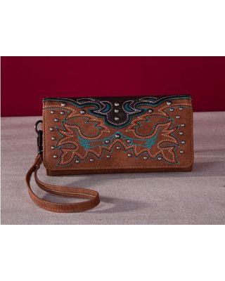 MW1253-W002 BR Montana West Embroidered Collection Wallet