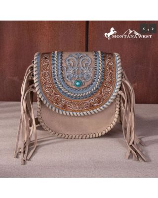 MW1256-8360 KH Montana West Tooled Collection Concealed Carry Crossbody