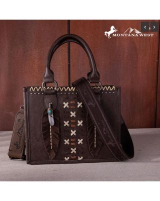MW1259-8120 CF Montana West Feather Collection Tote/Crossbody