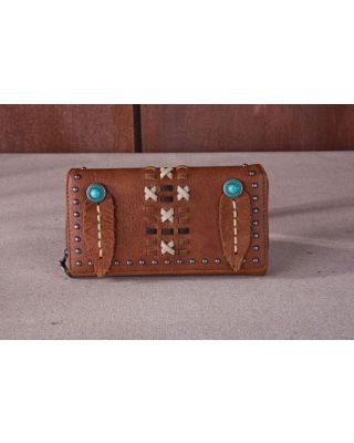 MW1159-W010 BR Montana West Feather Collection Wallet