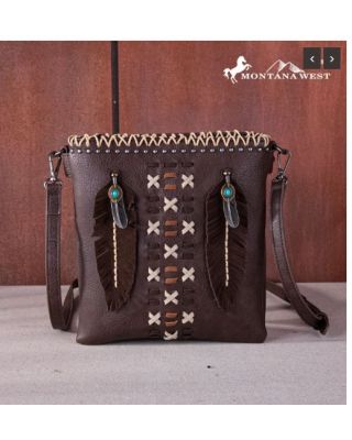 MW1259G-9360 CF Montana West Feather Collection Concealed Carry Crossbody 