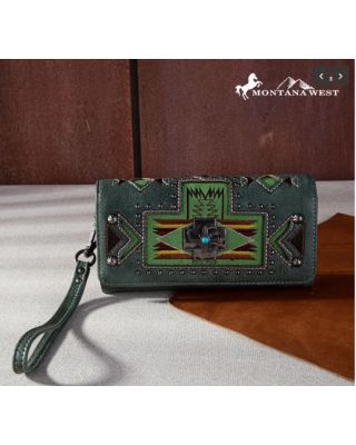 MW1261-W002 GN Montana West Concho Collection Wallet