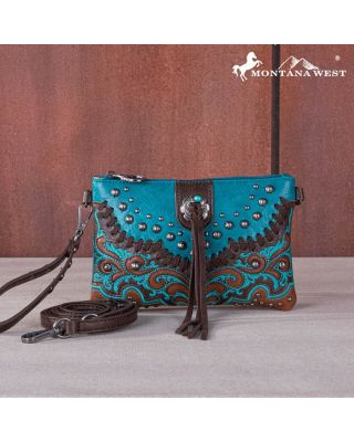MW1269-181 TQ Montana West Embroidered Scroll Cut-out Collection Clutch/Crossbody