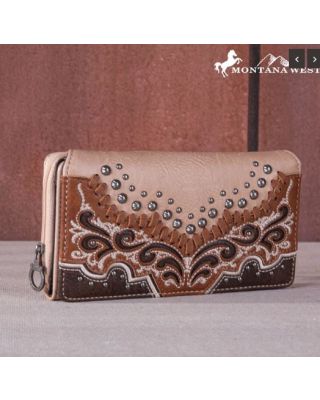 MW1269-W010 TN Montana West Embroidered Scroll Cut-out Collection Wallet