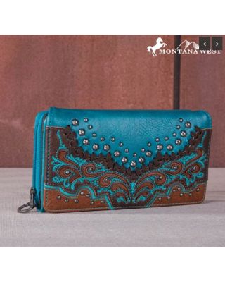 MW1269-W010 TQ Montana West Embroidered Scroll Cut-out Collection Wallet