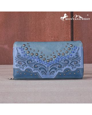 MW1269-W010 JN Montana West Embroidered Scroll Cut-out Collection Wallet