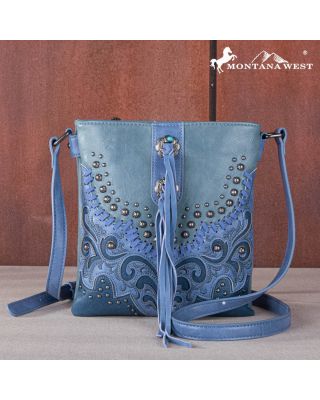 MW1269G-9360 JN Montana West Embroidered Scroll Cut-out Collection Concealed Carry Crossbody