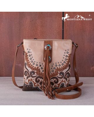 MW1269G-9360 TN Montana West Embroidered Scroll Cut-out Collection Concealed Carry Crossbody