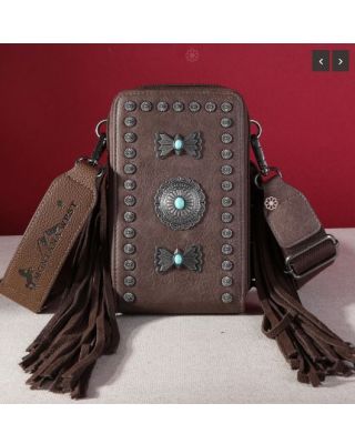 MW1270-183A CF Montana West Fringe Mariposa Concho Collection Phone Crossbody