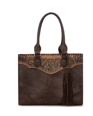 MW1273G-8250 CF Montana West Tooled Concealed Carry Tote