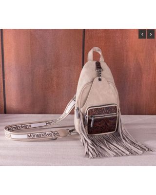 MW1276-S9110 TN Montana West Tooled Fringe Sling Bag