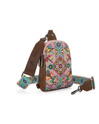 MW1278-2101 PK Montana West Embroidered Collection Sling Bag
