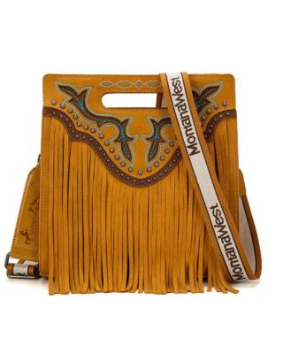 MW1281G-9360 MST Montana West Fringe Concealed Carry Tote/Crossbody