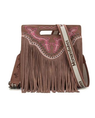 MW1281G-9360 PK Montana West Fringe Concealed Carry Tote/Crossbody