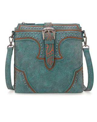 MW1282-8360 TQ Montana West Buckle Collection Concealed Carry Crossbody Bag