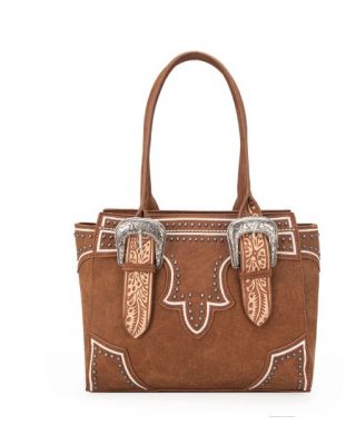 MW1282G-8317 BR Montana West Buckle Collection Concealed Carry Tote