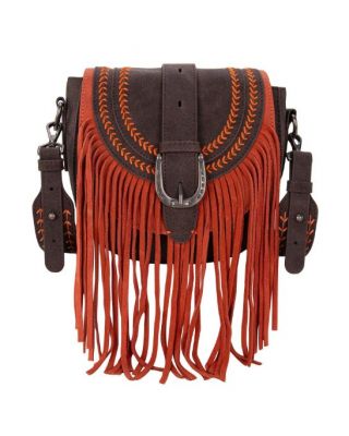 MW1289-8360 CF Montana West Buckle Fringe Collection Saddle Bag/Crossbody