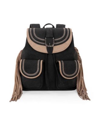 MW1289-9110 BK Montana West Fringe Buckle Collection Backpack