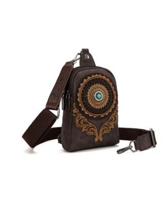 MW1291-210 CF Montana West Concho Embroidered Collection Sling Bag