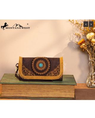 MW1291-W002 CF Montana West Concho Embroidered Collection Wallet