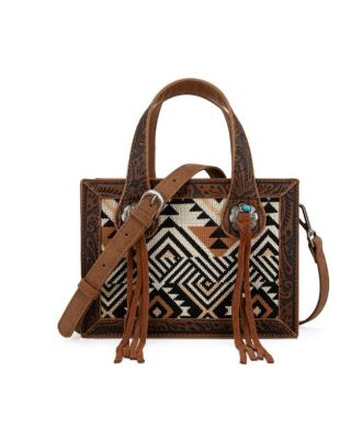 MW1292-8121 BR Montana West Aztec Tapestry Mini Tote/Crossbody