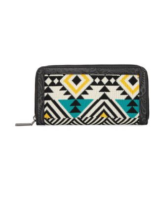 MW1292-W022 BK Montana West Tapestry Aztec Collection Wallet