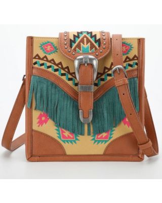 MW1294-9361 BR Montana West Buckle Collection Crossbody Bag