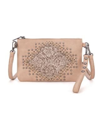 MW1299-181 TN Montana West Floral Tooled Wristlet Clutch/Crossbody Bag