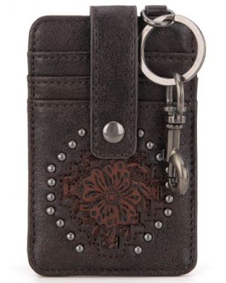 MW1299-W007 CF Montana West Tooled Collection Mini Key Ring Card Case