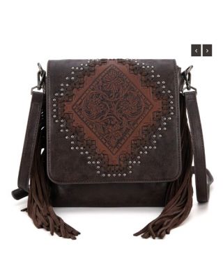 MW1299G-9360 CF Montana West Tooled Fringe Collection Concealed Carry Crossbody