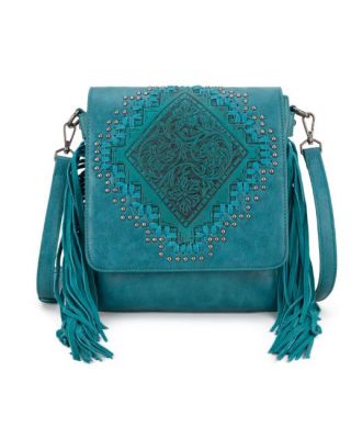 MW1299G-9360 TQ Montana West Tooled Fringe Collection Concealed Carry Crossbody