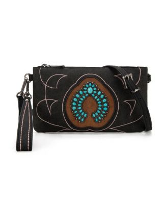 MW1302-181 BK Montana West Concho Collection Crossbody/Wristlet