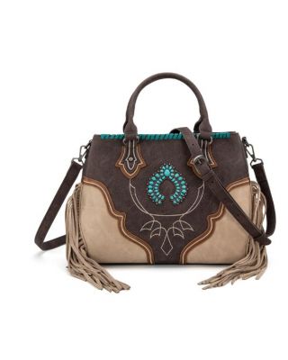 MW1302-8322 CF Montana West Concho Fringe Tote/Crossbody