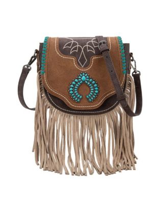 MW1302-8360 CF Montana West Concho Fringe Collection Saddle Bag/Crossbody