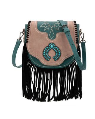 MW1302-8360 TQ Montana West Concho Fringe Collection Saddle Bag/Crossbody