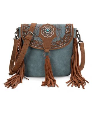 MW1307-8360 JN Montana West Concho Embroidered Concho Collection Saddle Bag/Crossbody