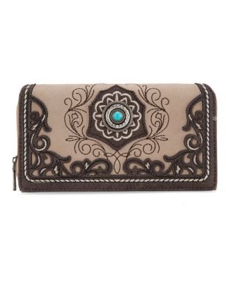 MW1307-W010 KH Montana West Embroidered Concho Collection Wallet