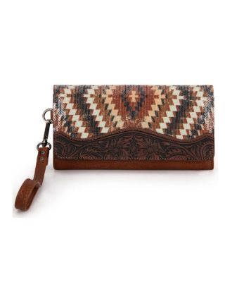 MW1308-W002 BR Montana West Tooled Aztec Collection Wallet