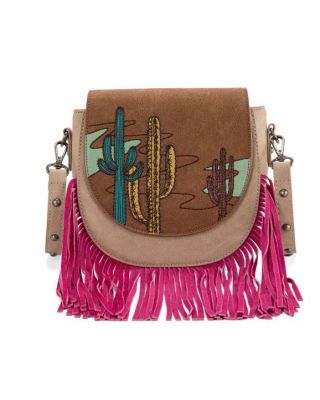 MW1309-8360 BR Montana West Embroidered Collection Crossbody Bag