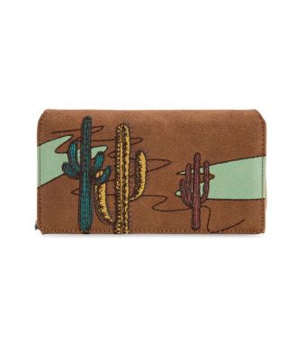 MW1309-W010 BR Montana West Embroidered Collection Long Wallet