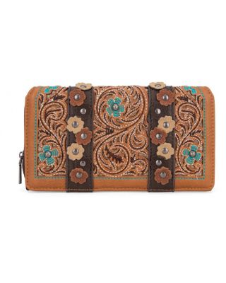 MW1313-W010 BK Montana West Embroidered Collection Wallet