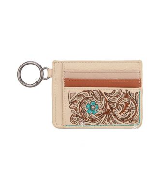 MW1313-W014 TN Montana West Embroidered Floral Mini Zip Card Case