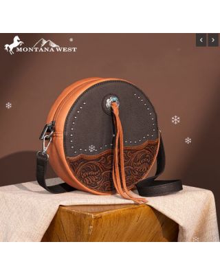 MW1314-118 CF Montana West Tooled Collection Circle Bag/Crossbody