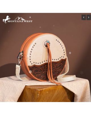 MW1314-118 TN Montana West Tooled Collection Circle Bag/Crossbody