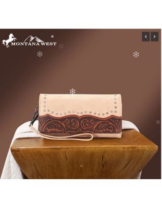 MW1314-W002 TN Montana West Tooled Collection Wallet